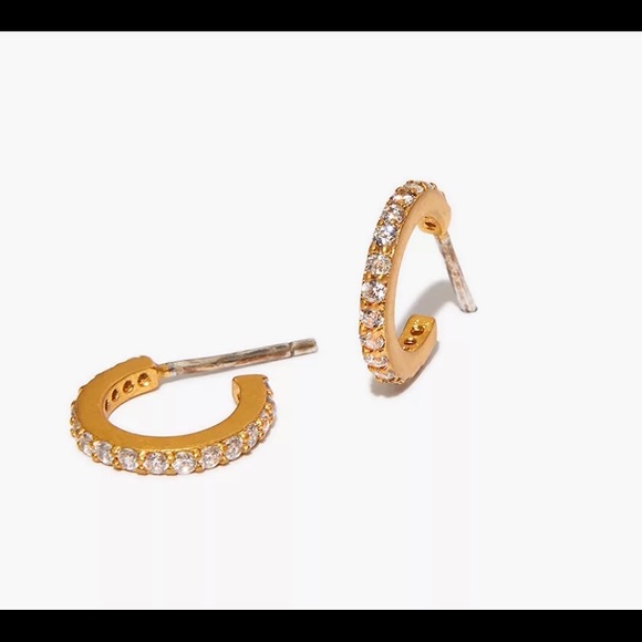 Madewell sparkle pave huggie mini hoop earring